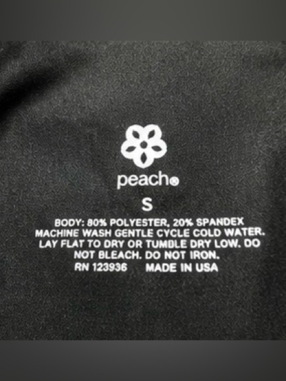 Peach Size S Quarter Zip Athletic Pullover Blue Black Print Thumbhole Active Top - Picture 3 of 7